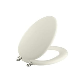 Kohler K-4701-SN Kathryn Elongated Closed-Front Toilet Seat with Vibrant Polished Nickel Hinges