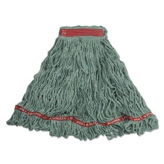 Rubbermaid C11306GR00 Tailbanded Loop Wet Mop Green With 1" Red Headband, Cotton/Synthetic Yarn