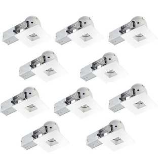 Globe Electric 90872 4" Swivel Spotlight Square Recessed Lighting Kit with Dimmable Down Light - Pack of 10