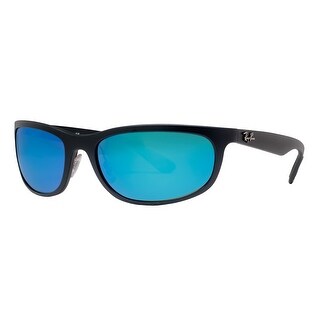 Ray Ban RB4265 601-S/A1 Matte Black Polarized Blue Flash Mirror Wrap Sunglasses - MATTE BLACK - 62mm-19mm-135mm