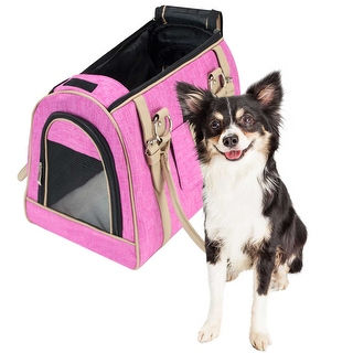 FrontPet Soft Sided Pink Pet Carrier for Small Dogs and Cats Luxury Handbag Dog Purse (Small)