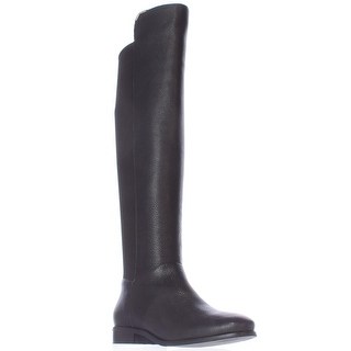 Cole Haan Dutchess Over The Knee Back Stretch Motorcycle Boots - Black
