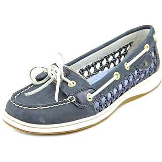 Sperry Top Sider Angelfish Women Moc Toe Leather Blue Boat Shoe