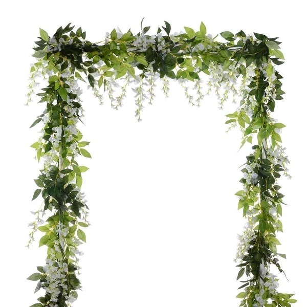 Garden Outdoor Ceremony Wedding Arch Floral Decor (White)