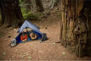 Prepared camping couple