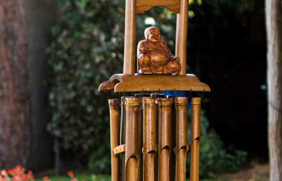 Wooden buddah wind chime