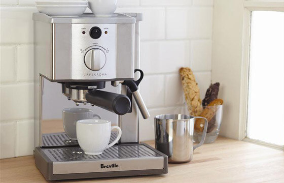 Espresso machine on kitchen counter