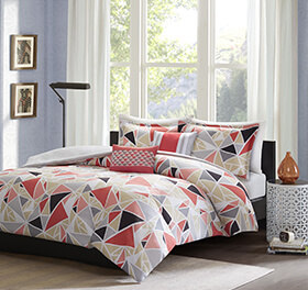 Geometric printed teen bedding