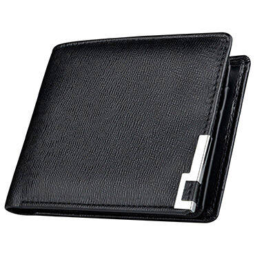 Zodaca black men's leather pocket wallet