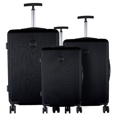 Murano black 3 piece lightweight hardside spinner luggage