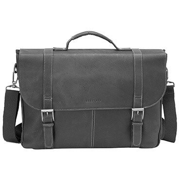 Heritage colombian leather 16 in fual compartment flapover breifcase