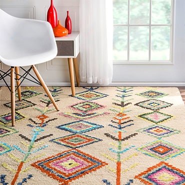 Colorful Embroidered Area Rug