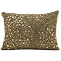 Mina Victory Luminescence Fully Beaded Amber Throw Pillow (10-inch x 14-inch) by Nourison