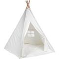 Trademark Innovations Giant Canvas Teepee Customizable Canvas Fabric in White Color With Carry Case