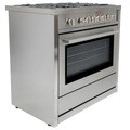 Cosmo COS-965AG 36-inch Gas Range with 5 Italian Made Burners, Broiler, and Motorized Rotisserie