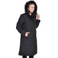 Women's Down Long Coat with Detachable Faux Fur Hood