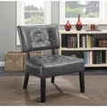 Porch & Den Botanical Heights McRee Faux Leather Tufted Slipper Chair with Oversized Seating