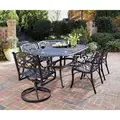 Biscayne 7-piece Dining Set  72 Oval Table with Two Swivel Chairs and Four Arm Chairs by Home Styles