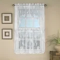 Marine Life Motif Knitted Lace Window Curtain Pieces