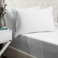 Rizzy Home All American Hemstitch 400 Thread Count Solid Cotton White Sheet Set