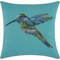 Mina Victory Indoor/Outdoor Beaded Hummingbird Turquoise Throw Pillow (18-inch x 18-inch) by Nourison