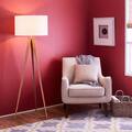 Versanora Romanza Light Brown 60-inch Tripod Floor Lamp with White Shade