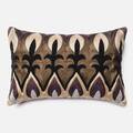 Embroidered Plum/ Multi Damask Feather and Down Filled or Polyester Filled 13 x 21 Lumbar Throw Pillow or Pillow Cover