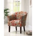Coaster Company Orange and Grey Floral Accent Chair