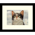 Framed Art Print 'Hugo Hege Cat and Butterfly' by Lowell Herrero 11 x 9-inch