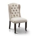 Furniture of America Telara Linen-like Tufted Wingback Dining Chair (Set of 2)
