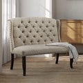 Furniture of America Telara Contemporary Tufted Wingback Loveseat Dining Bench
