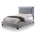 Furniture of America Winona Contemporary LED Light Trim Grey UpholsteredPlatform Bed