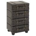 Urban Designs Hamilton Brown Wood/Leather Side Accent Chest