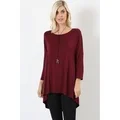 JED Women's Rayon/Spandex Relaxed Fit 3/4-sleeve Soft Tunic Top