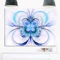 Turquoise Fractal Flower Pattern - Floral Digital Art Glossy Metal Wall Art