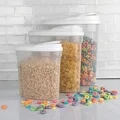 Home Basics Clear and White Plastic Dry Food Container Set With Easy-pour Lids (3-piece Set)