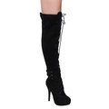 DBDK Women's AE05 Lace-up Inner Zip Platform Stiletto Over the Knee High Boots