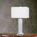 27 inch Clear Crystal & Polished Nickel Metal Table Lamp w/LED Nightlight