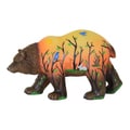 Exhart Resin Bear with Forest Silhouette LED Garden Light
