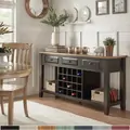 Eleanor Two-Tone Wood Wine Rack Buffet Server by iNSPIRE Q Classic