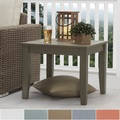 Yasawa Wood Patio Cushioned Accent Ottoman Side Table - Grey iNSPIRE Q Oasis