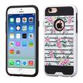 Insten Pink/ White Fresh Roses Hard PC/ Silicone Dual Layer Hybrid Rubberized Matte Case Cover For Apple iPhone 6/ 6s