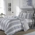 Stone Cottage Calista Grey Stripe Cotton Sateen Comforter Set