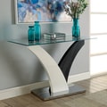 Furniture of America Bevelen Contemporary Two-tone White/ Dark Grey Sofa Table