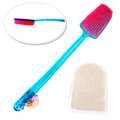 Long Back Brush with Cleansing Bath Mitt