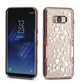 Insten Rose Gold/ Clear Hibiscus Flower Tuff Hard Snap-on Dual Layer Hybrid Case Cover For Samsung Galaxy S8 Plus S8+