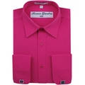 Roman Giardino Men's Dress Shirt Wrinkle-free Convertible Cuff w/Free Cufflinks VeryBerry