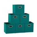 Househole Essentials Foldable Fabric Storage Cubes - Set of 6 - Aqua