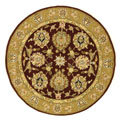 Safavieh Handmade Traditions Tabriz Red/ Gold Wool and Silk Rug (8' Round)