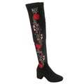 BETANI EK00 Women's Stretchy Over the Knee High Embroidered Boots